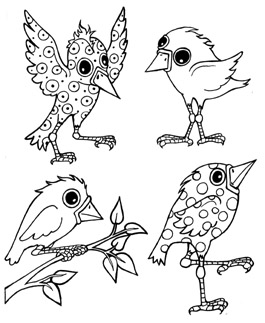 Mini Whimsical Birds 1