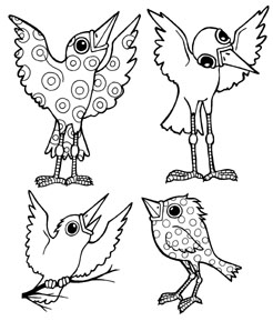 Mini Whimsical Birds 2