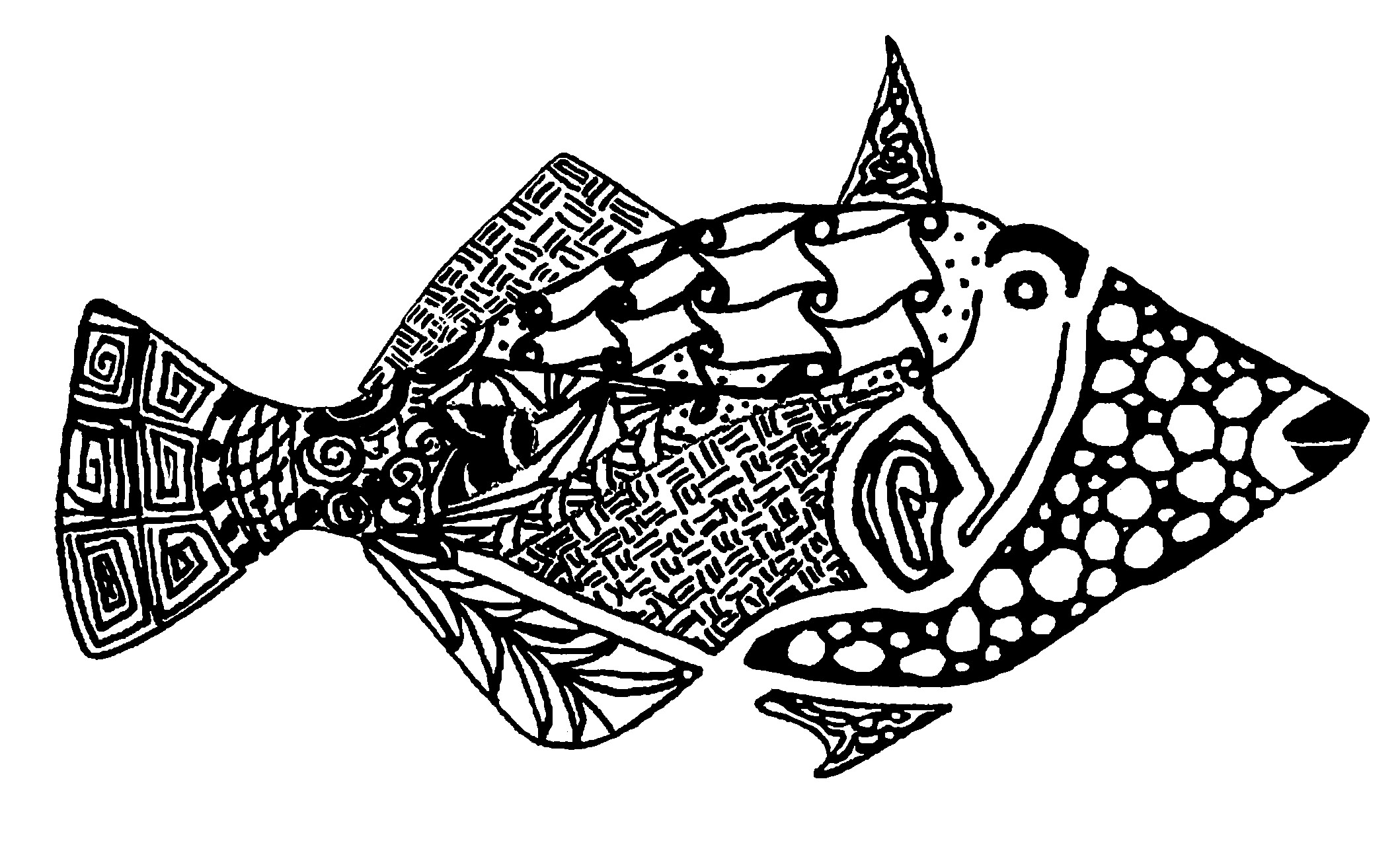Zentangle Checker Fish